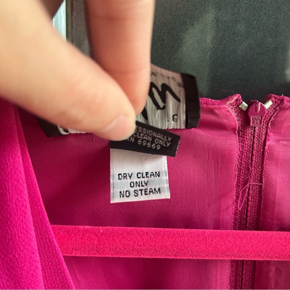 Vintage Pink Chiffon Formal Beaded Pink Dress Neckline Ursula of Switzerland L - Picture 11 of 14